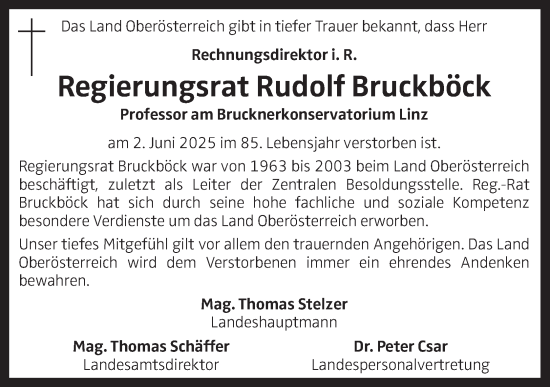 Traueranzeige von Rudolf Bruckböck von OÖNachrichten