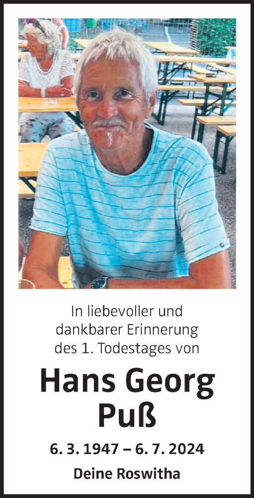Traueranzeige von Hans Georg Puß von OÖNachrichten