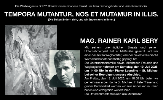 Traueranzeige von Rainer  Sery von OÖNachrichten