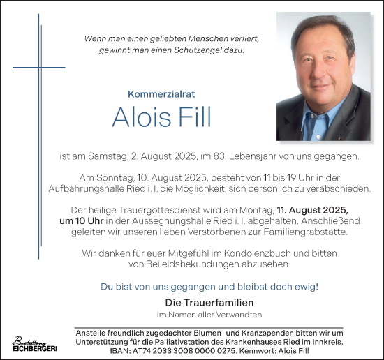 Traueranzeige von Alois Fill von OÖNachrichten