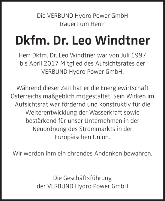 Traueranzeige von Leo Windtner von OÖNachrichten
