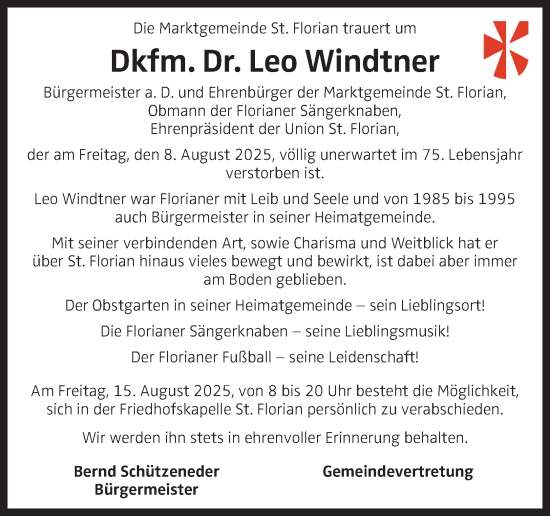 Traueranzeige von Leo Windtner von OÖNachrichten