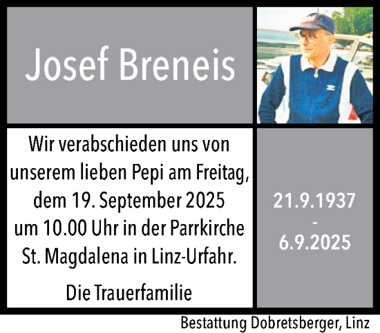 Traueranzeige von Josef Breneis von OÖNachrichten