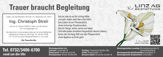 Traueranzeige von Christoph Streli von OÖNachrichten