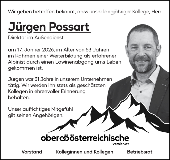 Traueranzeige von Jürgen Possart von OÖNachrichten