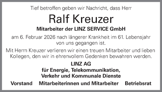 Traueranzeige von Ralf Kreuzer von OÖNachrichten